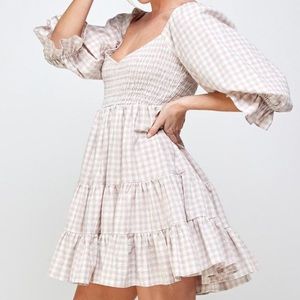 Mable gingham pink dress
